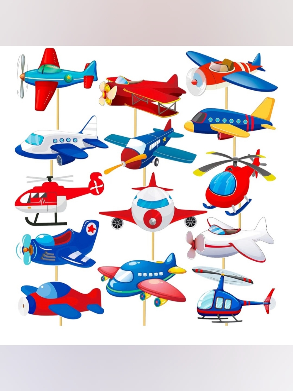 Brand New 28-Piece Blue & Red Airplane Party Centre Pieces For Decorations